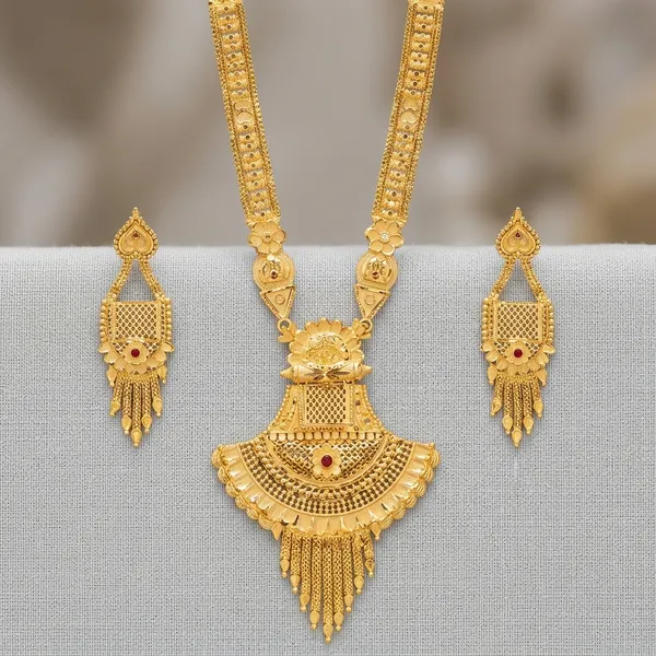 One_Gram_Gold_Plated_Temple_Design_Long_Necklace_Set_For_Women