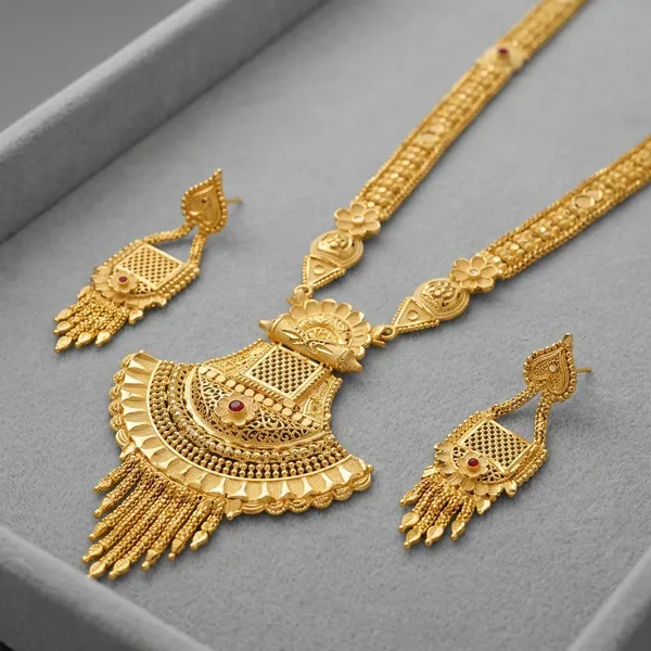 One_Gram_Gold_Plated_Temple_Design_Long_Necklace_Set_For_Women