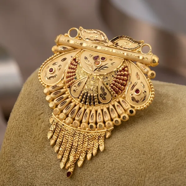 Gold-Plated_Peacock_Design_Mangalsutra_Pendant_For_Women
