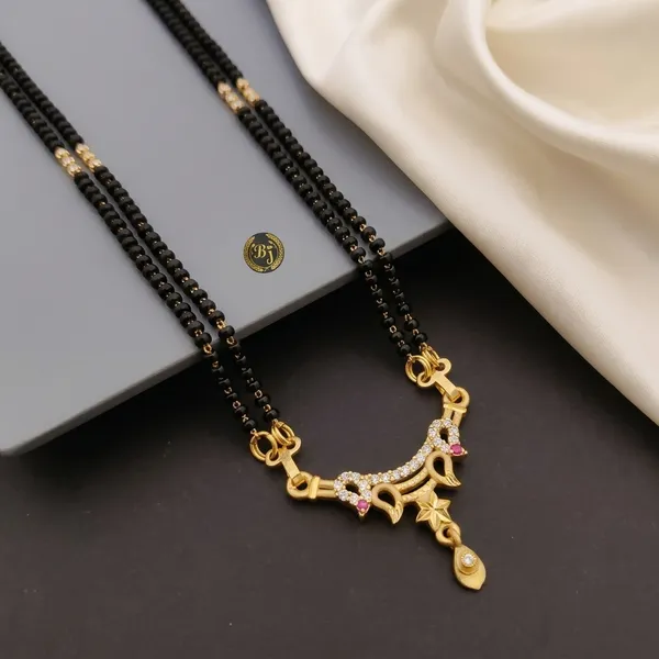 Gold_Antique_One_Gram_Plated_Black_Bead_Mangalsutra_For_Women