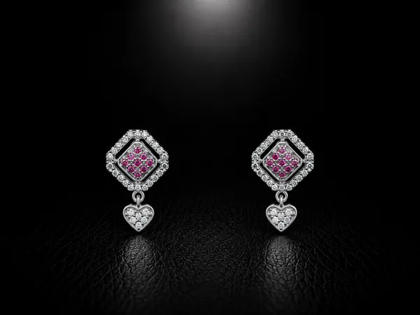 NAYU_925_Silver_Pink_Stone_Mesh_Drop_Earring
