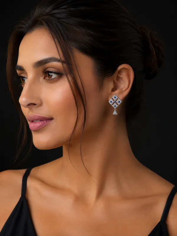 NAYU_925_Silver_Blue_Stone_Drop_Earring