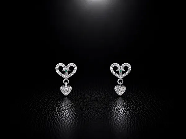 NAYU_Classic_925_Silver_Green_Stone_Hear_Drop_Earring
