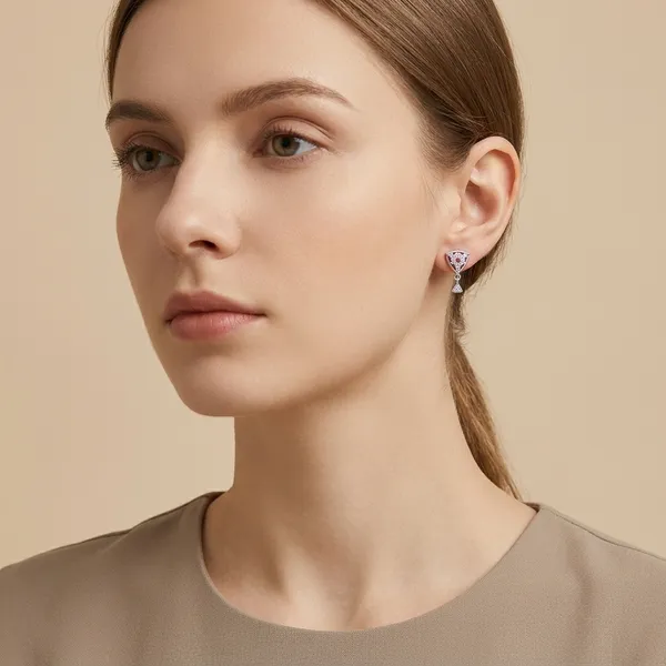 NAYU_925_Silver_Unique_Mesh_Pink_Stone_Earring
