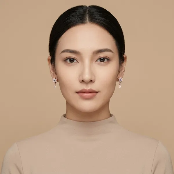 NAYU_Rose_Gold_Classic_Hexagon_Mesh_Drop_Earring