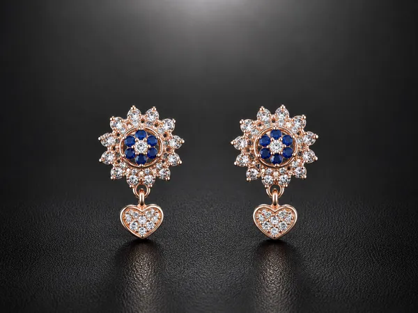 NAYU_Rose_Gold_Classic_Mesh_Blue_Stone_Drop_Earring