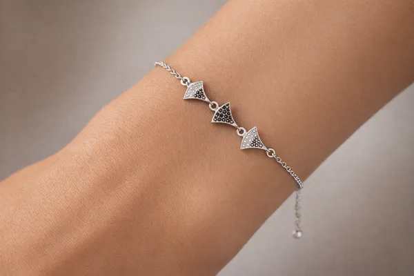 Silver_Refined_Black_Stone_Trigonometry_Bracelet