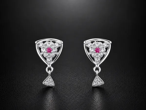 NAYU_925_Silver_Unique_Mesh_Pink_Stone_Earring