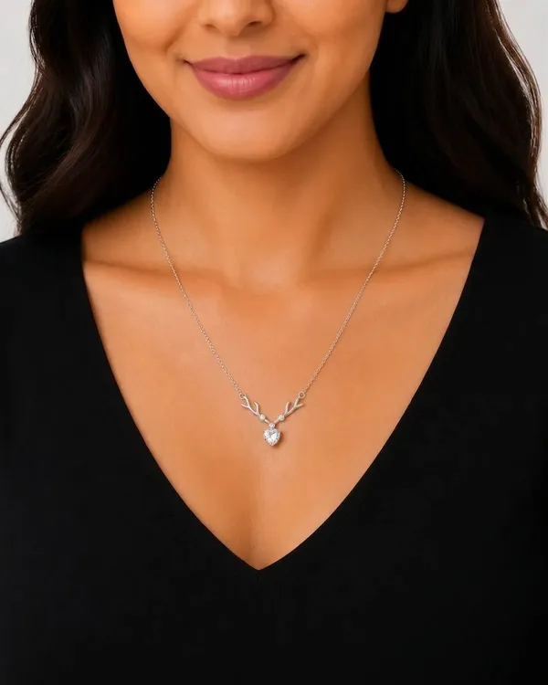 NAYU_Deer_Studded_Heart_925_Silver_Necklace