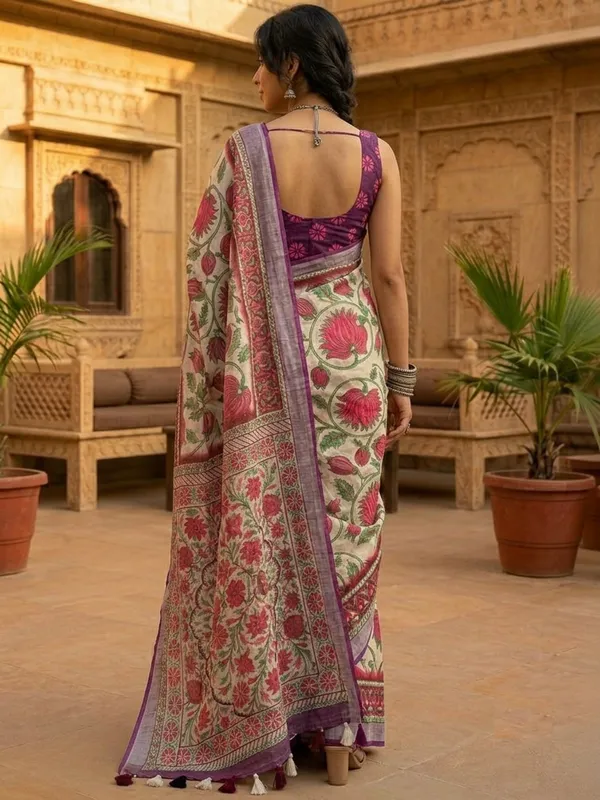 Floral_Print_Daily_Wear_Cotton_Linen_Saree_(multicolour)