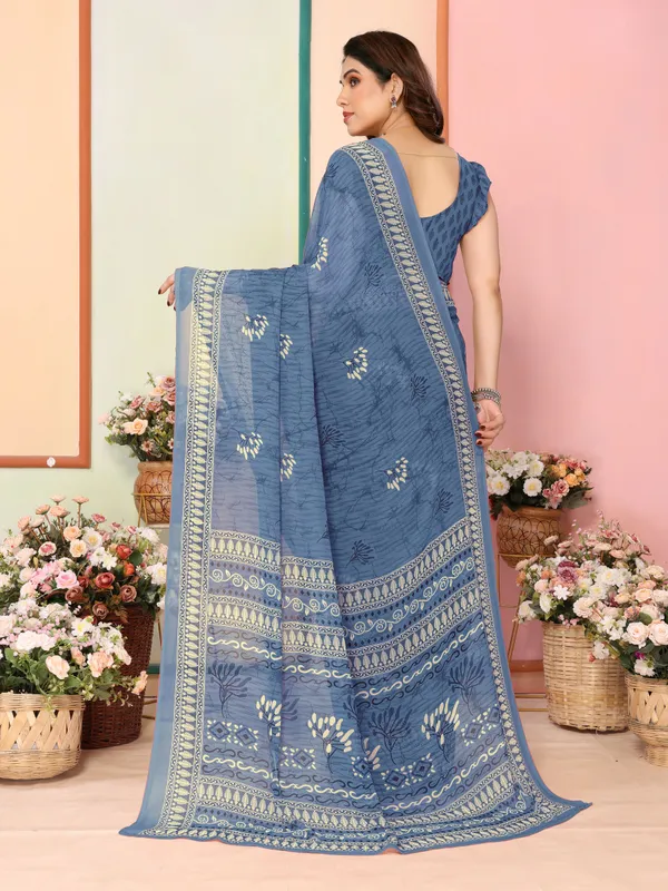 Floral_Print_Bhagalpuri_Chiffon_Saree_(Blue)