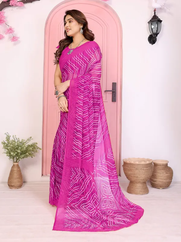 Printed_Leheria_Chiffon_Saree_(Pink)