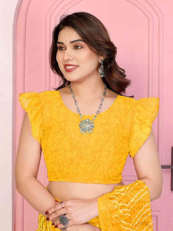 Printed_Leheria_Chiffon_Saree_(Yellow)