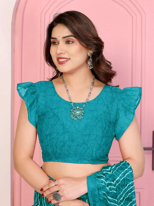 Printed_Leheria_Chiffon_Saree_(Light_Green)