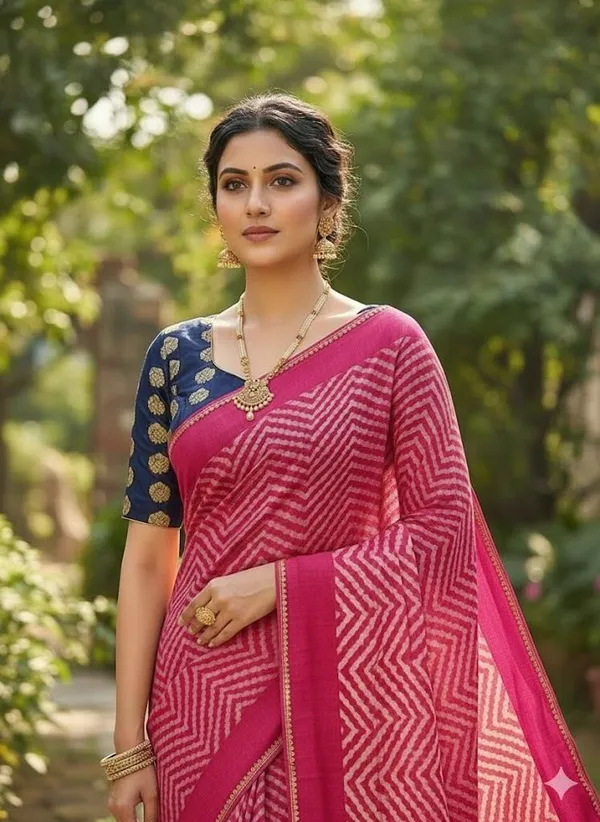 Printed_Leheria_Chiffon_Saree_(Pink)