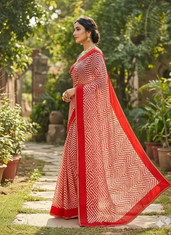 Printed_Leheria_Chiffon_Saree_(Red)