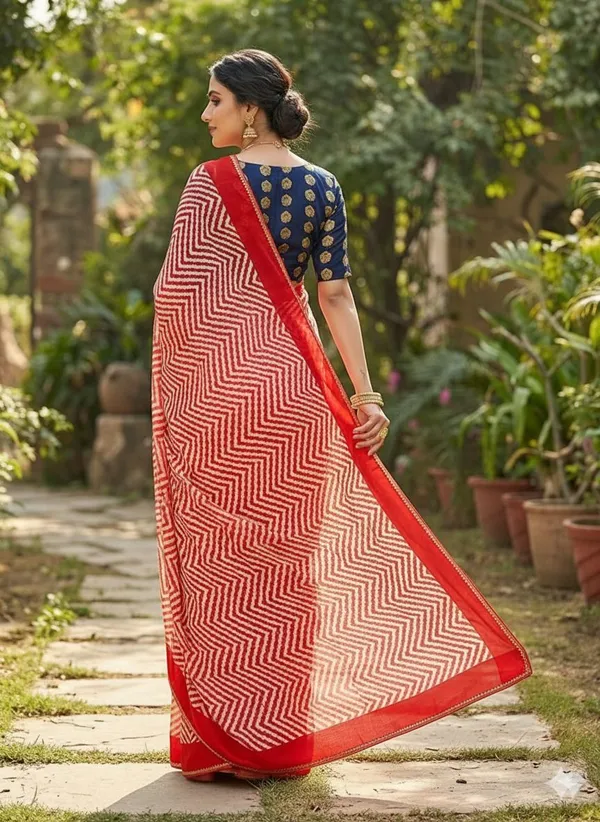 Printed_Leheria_Chiffon_Saree_(Red)