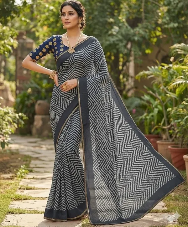 Printed_Leheria_Chiffon_Saree_(Grey)