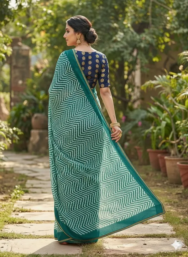 Printed_Leheria_Chiffon_Saree_(Green)