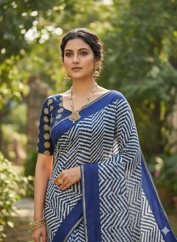 Printed_Leheria_Chiffon_Saree_(Blue)