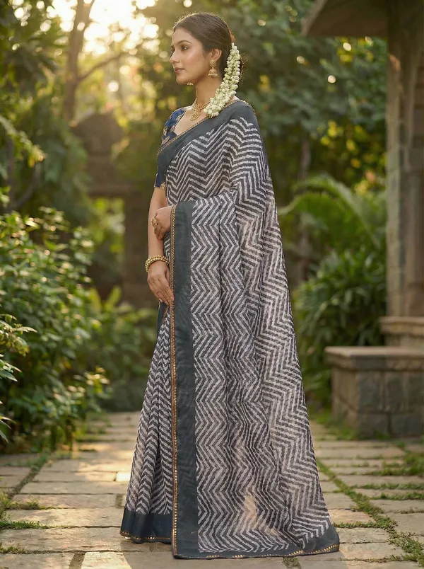 Striped,_Printed,_Woven_Leheria_Chiffon_Saree_(Grey)
