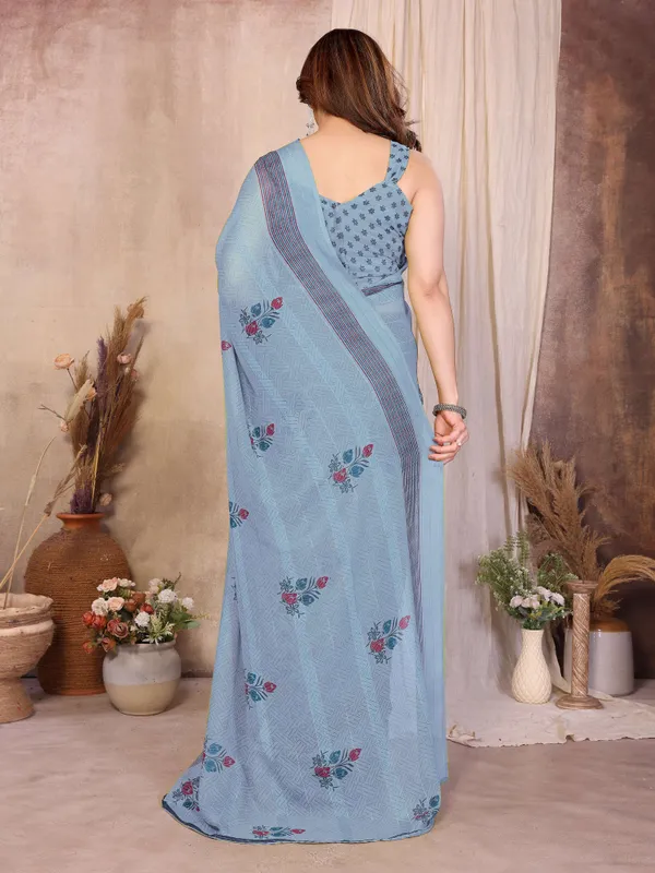 Floral_Print_Daily_Wear_Chiffon_Saree_(Grey)