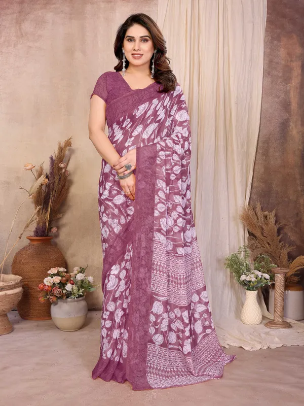 Printed_Daily_Wear_Chiffon_Saree_(Pink)