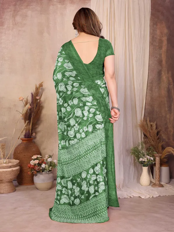 Printed_Daily_Wear_Chiffon_Saree_(Green)