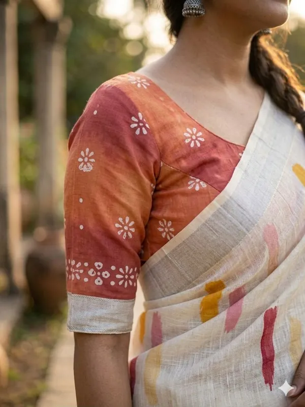 Floral_Print_Daily_Wear_Cotton_Linen_Saree_(Multicolor)