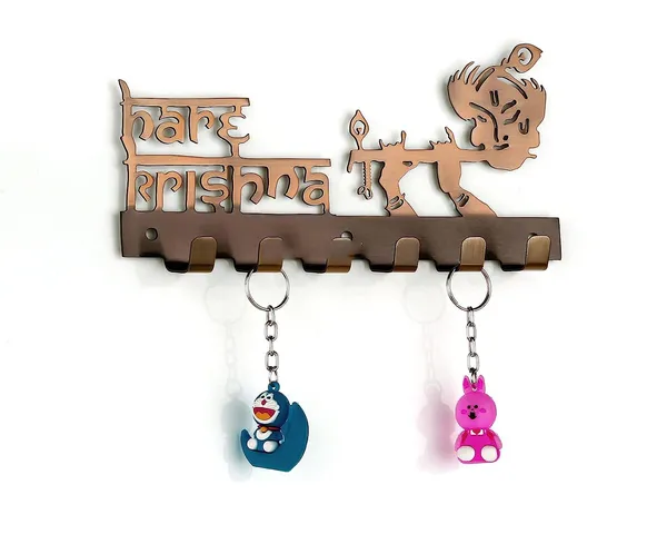 Product_Summary_Edith_Hare_Krishna_Shaped_Decorative_Key_Holder_For_Home_And_Office_Golden_Stainless_Steel_9_Inch_Rosegold