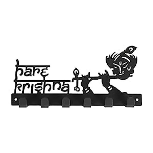 Product_Summary_Edith_Hare_Krishna_Shaped_Decorative_Key_Holder_For_Home_And_Office_Black_Color_Stainless_Steel_9_Inch