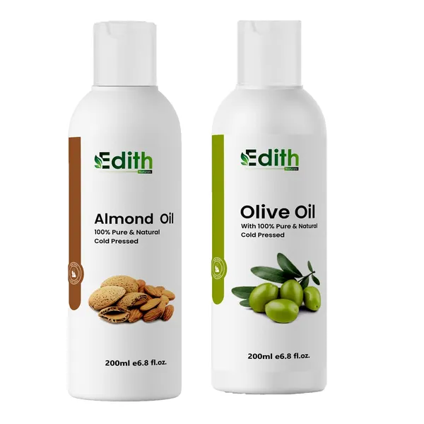 Edith_Naturals_Combo_Of__Olive_Oil_&_Almond_Oil_Pure_And_Natural_For_Hair_Skin_And_Baby_Massage_Cold_Pressed_400_Ml_-200_Ml_Each