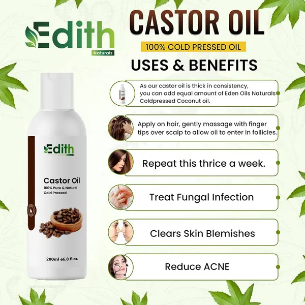 Edith_Naturals_Combo_Of_Castor_Oil_Sweet_Almond_Oil_For_Hair_Skin_Cold_Pressed_400_Ml_Pack_Of_2_200_Ml_Each