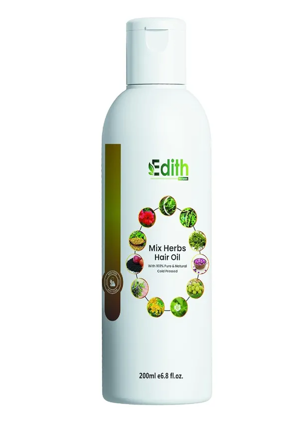 Edith_Naturals_Mix_Herbs_Herbal_Hair_Oil_All_In_One_Solution_For_Hair_Problems_In_Men_And_Women_Natural_Formula_200_Ml_-_Pack_Of_2
