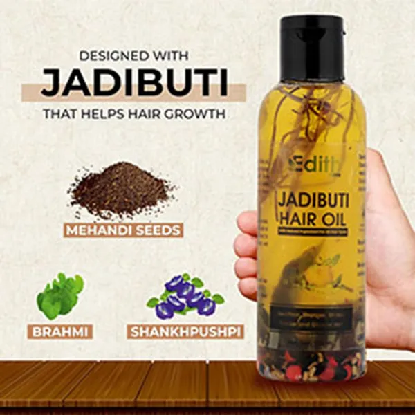 Edith_Jadibuti_Hair_Oil_Amla_Brahmi_Bhringraj_Vertiver_Root_Ayurvedic_Clinically_Proven_18_Oil_Blend_Reduces_Hair_Fall_Breakage_Strengthens_Roots_For_All_Hair_Types_100_Ml_Pack_Of_2