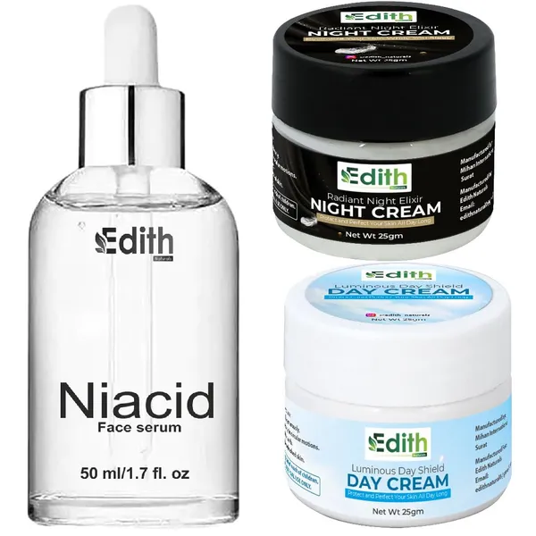 Edith_Niacinamide_Face_Serum_With_Day_And_Night_Cream_Skincare_Set_50ml_Serum_25gm_Each_Cream_Combo_For_Glowing_Even_Tone_Skin
