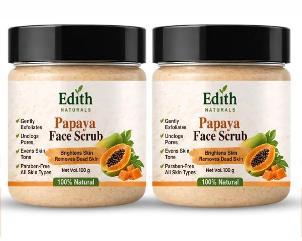 Edith_Naturals_Papaya_Face_Scrub_100_Natural_Gently_Exfoliates_Unclogs_Pores_Brightens_Skin_All_Skin_Types_100g_Pack_Of_2