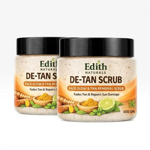 Edith_Naturals_De_Tan_Scrub_Face_Glow_Tan_Removal_Fades_Tan_Repairs_Sun_Damage_100_Gm_-_Pack_Of_2
