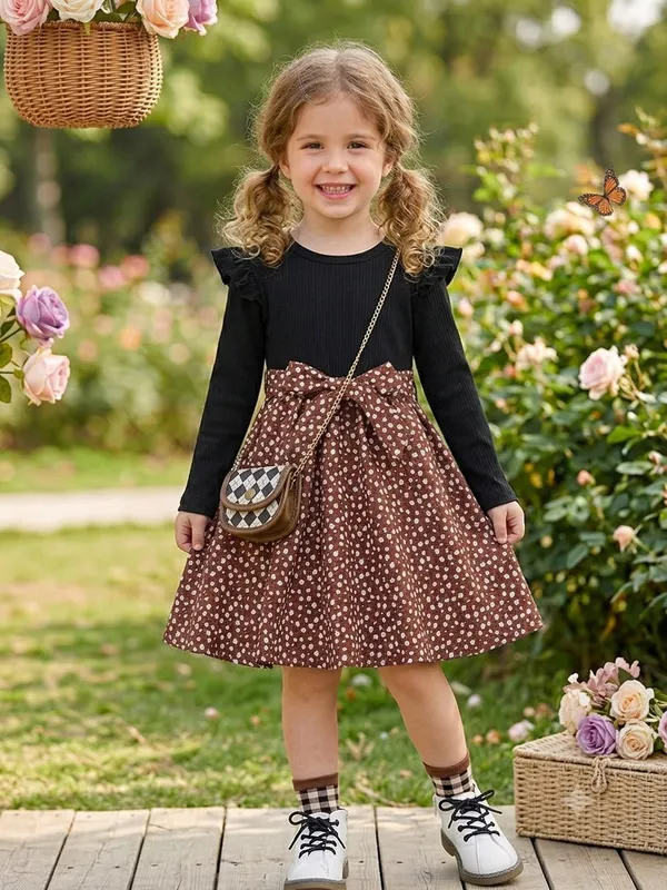 Brown_Georgette_Kids_Dress_For_Girls