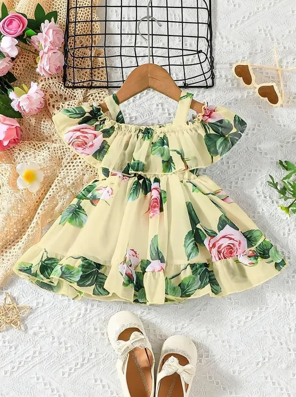 Yellow_Georgette_Kids_Dress_For_Girls