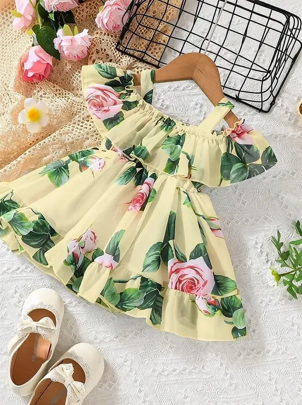 Yellow_Georgette_Kids_Dress_For_Girls