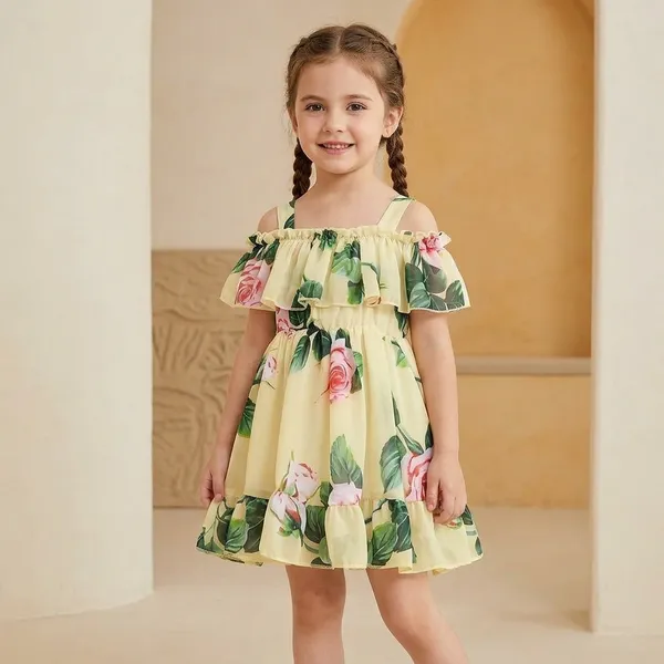 Yellow_Georgette_Kids_Dress_For_Girls
