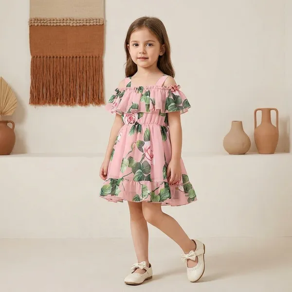 Pink_Georgette_Kids_Dress_For_Girls