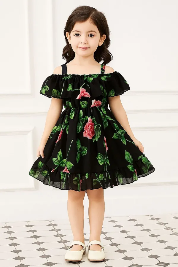 Black_Georgette_Kids_Dress_For_Girls