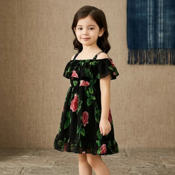 Black_Georgette_Kids_Dress_For_Girls