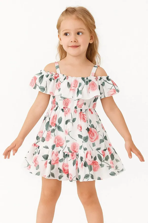 White_Georgette_Kids_Dress_For_Girls