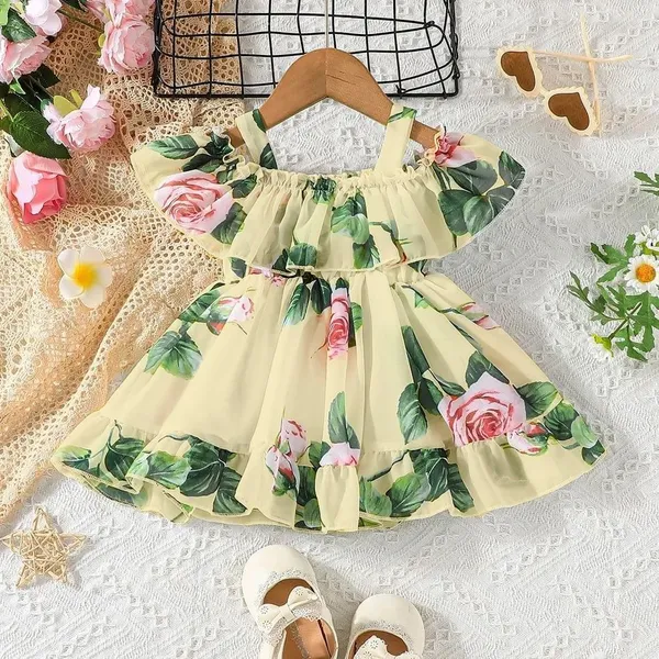 Yellow_Georgette_Kids_Dress_For_Girls