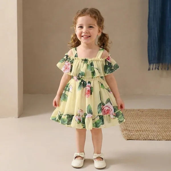 Yellow_Georgette_Kids_Dress_For_Girls