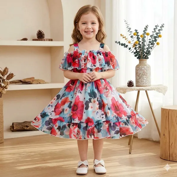 Multi_Georgette_Kids_Dress_For_Girls