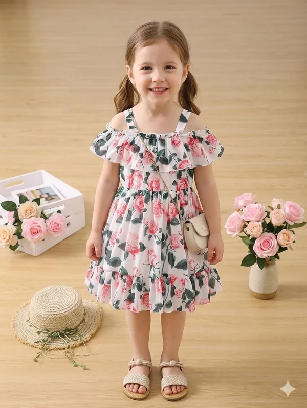 White_Georgette_Kids_Dress_For_Girls
